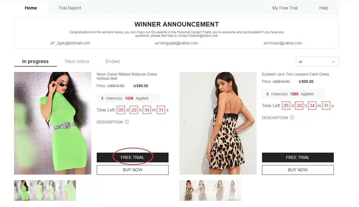 Shein apparel and footwear testing overview